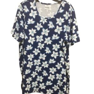 Blair Women's Blue Floral Top size XL